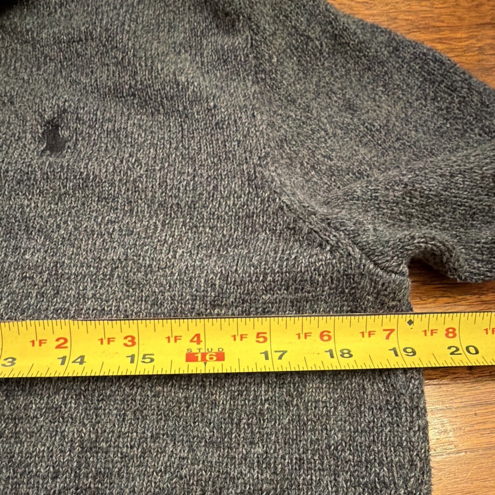 Polo Ralph Lauren Boy's M Gray Knit 1/4 Zip Mock Neck Sweater Preppy Old Money - Picture 8 of 12